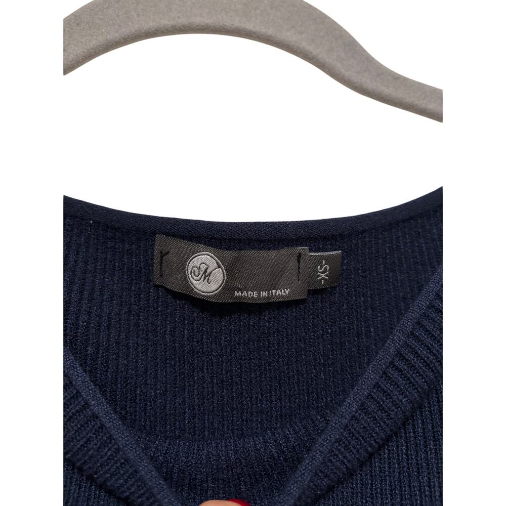 JK Long Sleeve Navy Ribbed Sweater Dress S/XS - Picture 4 of 9